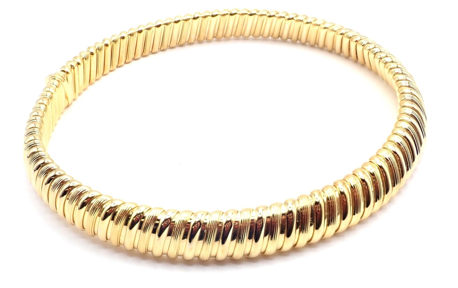 Rare! Authentic Bvlgari Bulgari Tubogas 18k Yellow Gold Choker Necklace | Fortrove