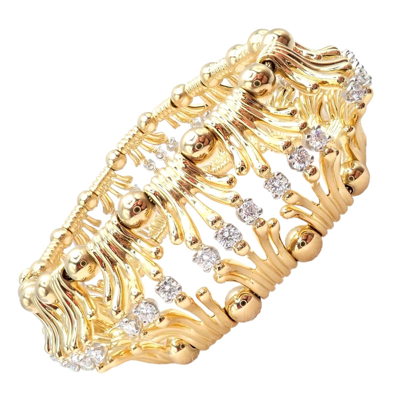 Jean Schlumberger for Tiffany & Co. Jewelry & Watches:Fine Jewelry:Bracelets & Charms Tiffany & Co Jean Schlumberger 18k Yellow Gold Platinum Diamond Hands Bracelet