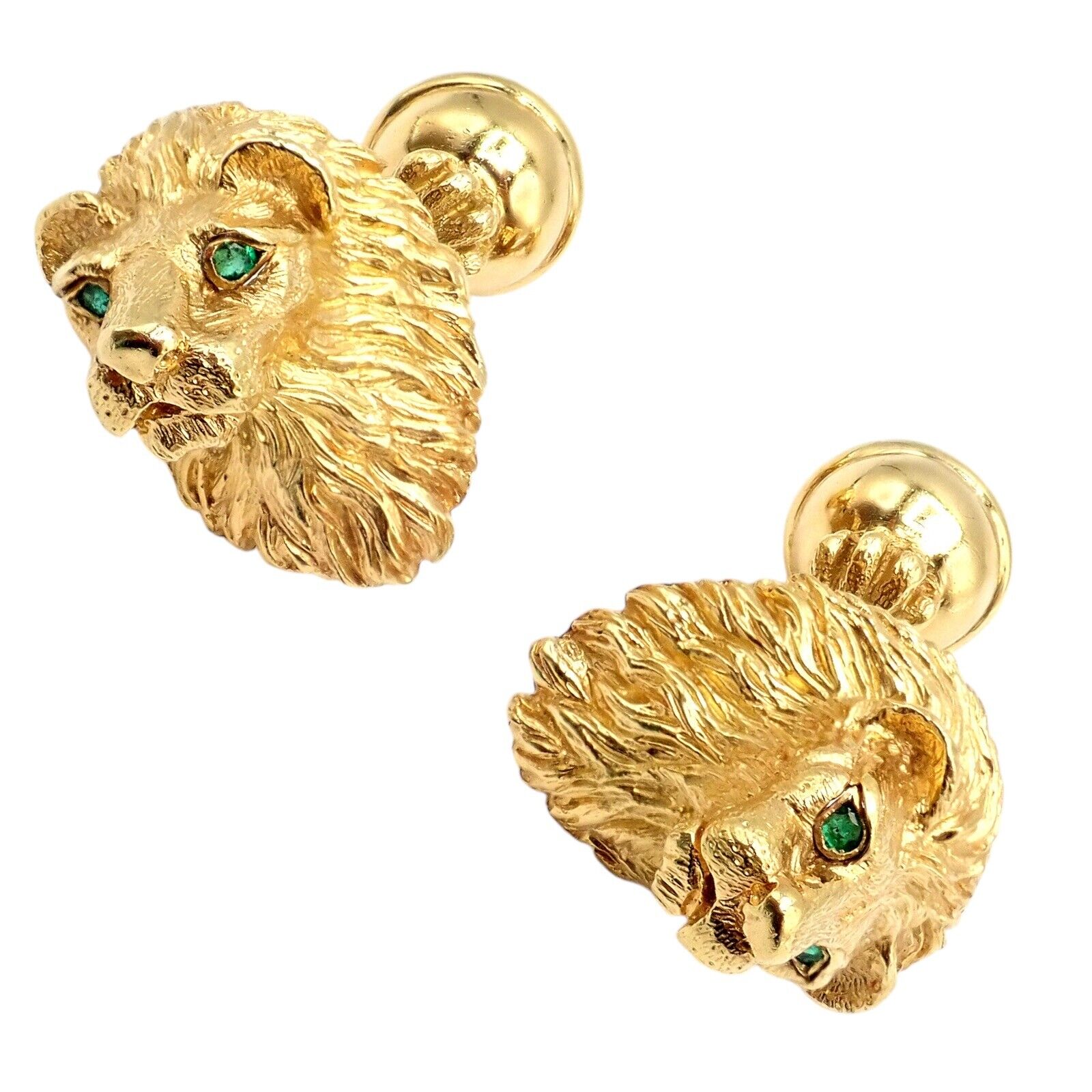 Tiffany & Co. Jewelry & Watches:Men's Jewelry:Cufflinks Rare! Vintage Tiffany & Co. 18k Yellow Gold Emerald Lion Germany 1989 Cufflinks