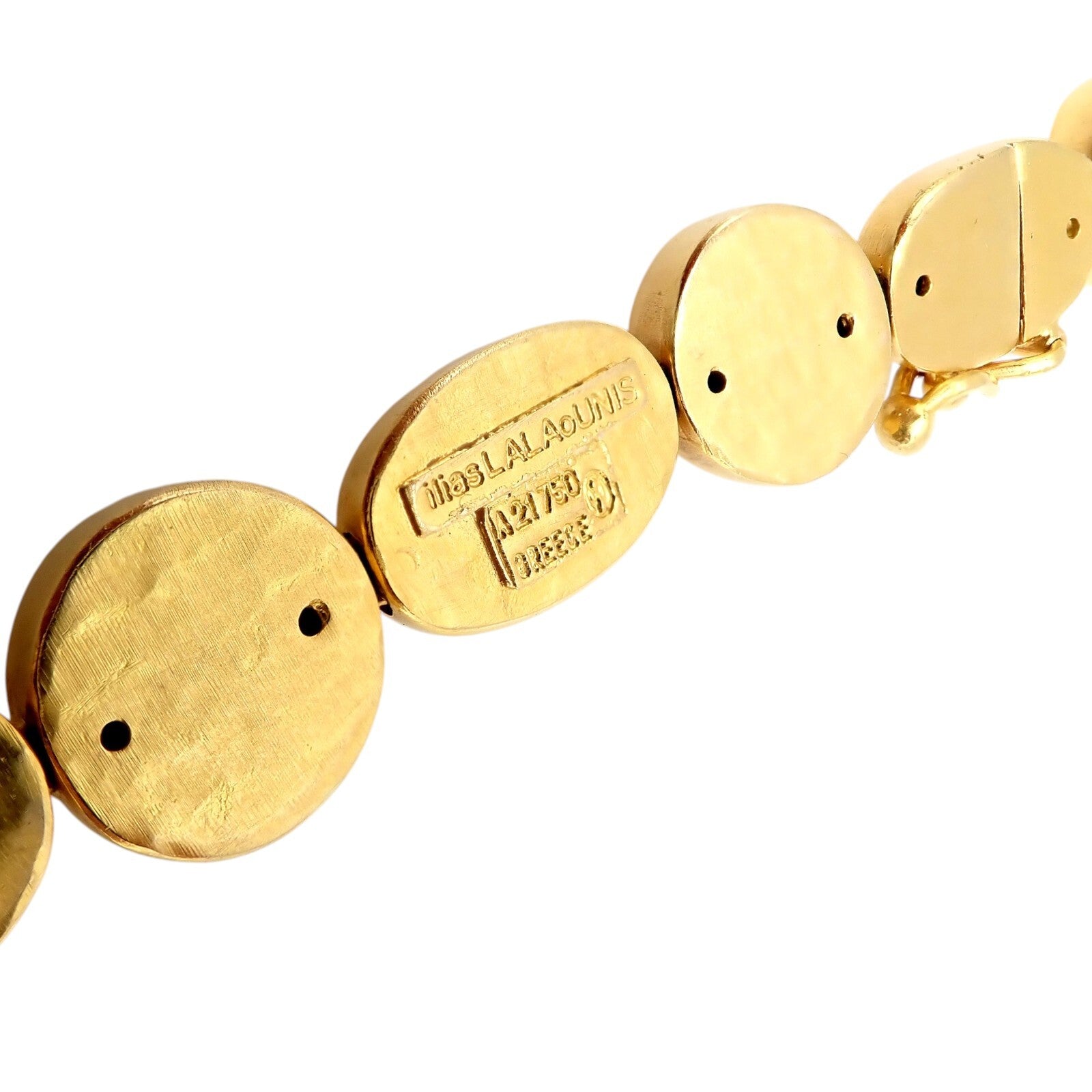 Vintage Estate Ilias Lalaounis 18k Yellow Gold Vase Hammered Necklace | Fortrove