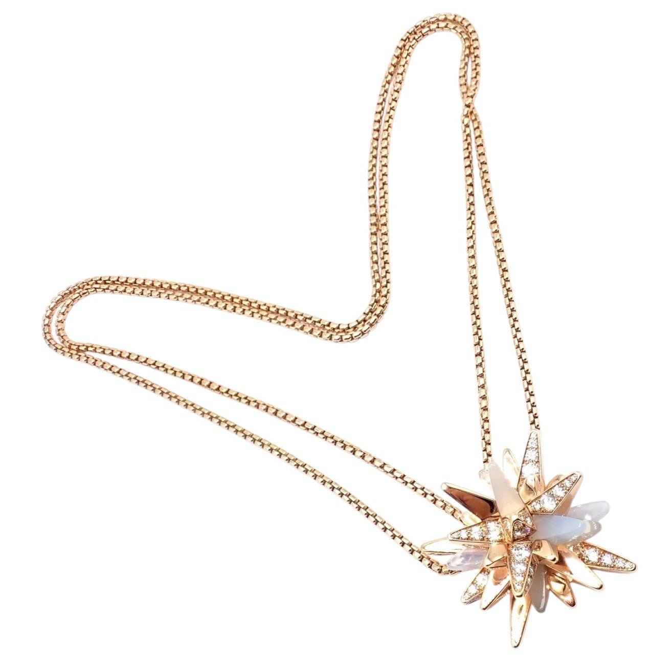 Cartier 18k Rose Gold Limited Edition Diamond Meterore Fractal Pendant Necklace | Fortrove