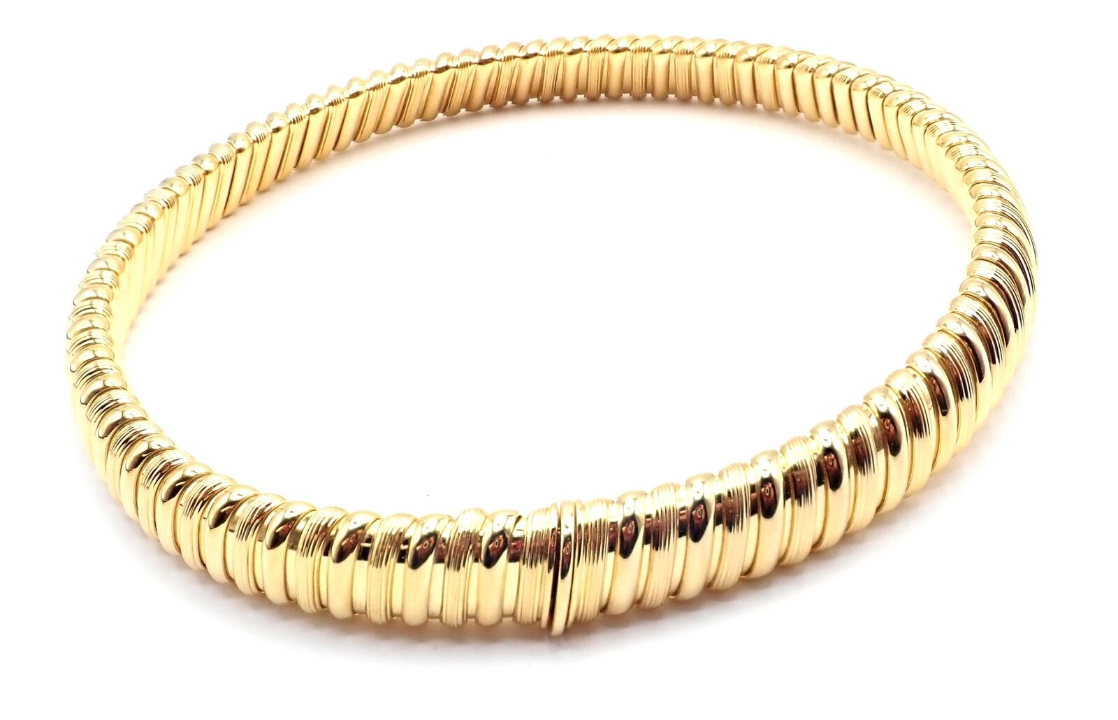 Bvlgari Jewelry & Watches:Fine Jewelry:Necklaces & Pendants Rare! Authentic Bvlgari Bulgari Tubogas 18k Yellow Gold Choker Necklace