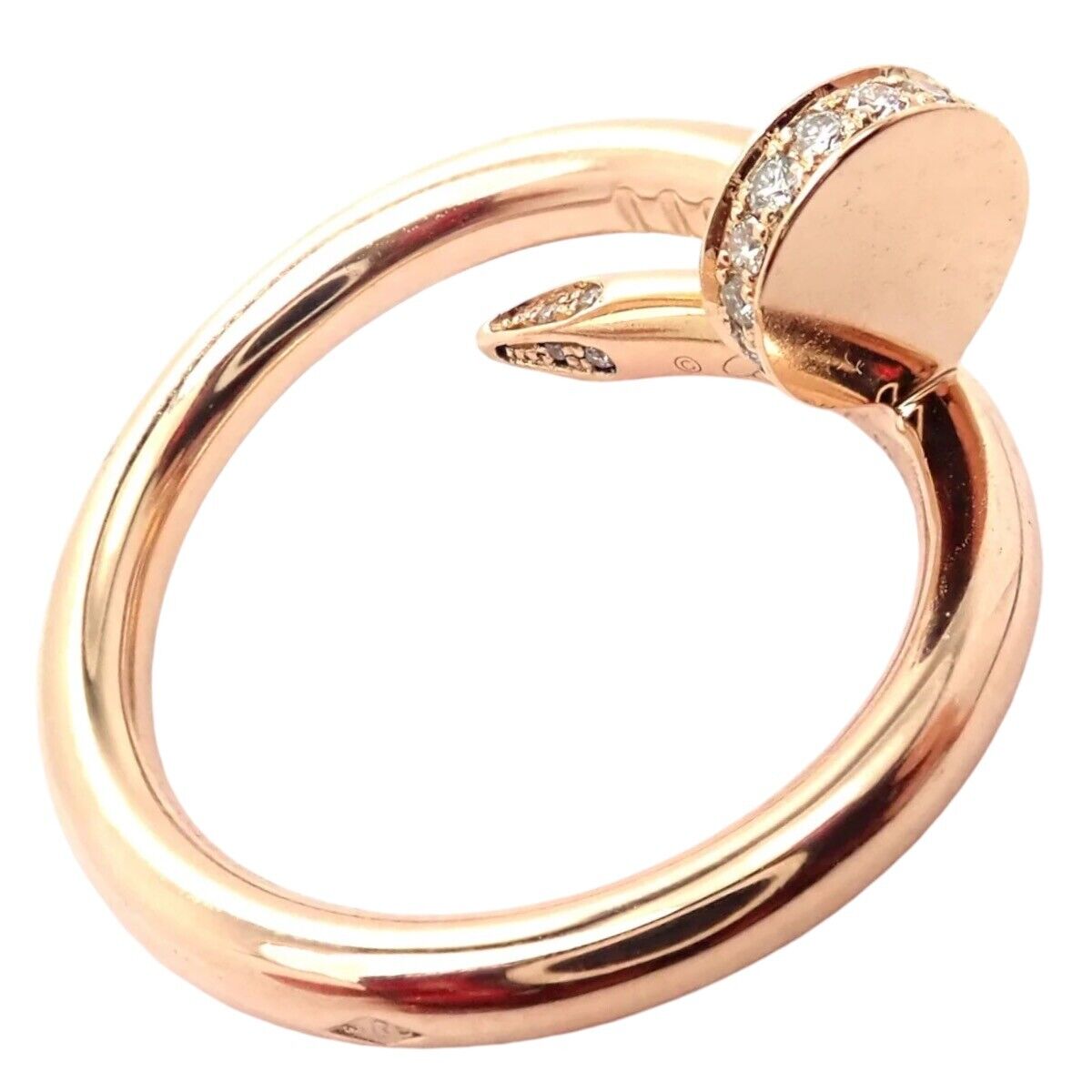 Cartier Jewelry & Watches:Fine Jewelry:Rings Authentic! Cartier Juste Un Clou 18k Rose Gold Diamond Nail Band Ring Size 53