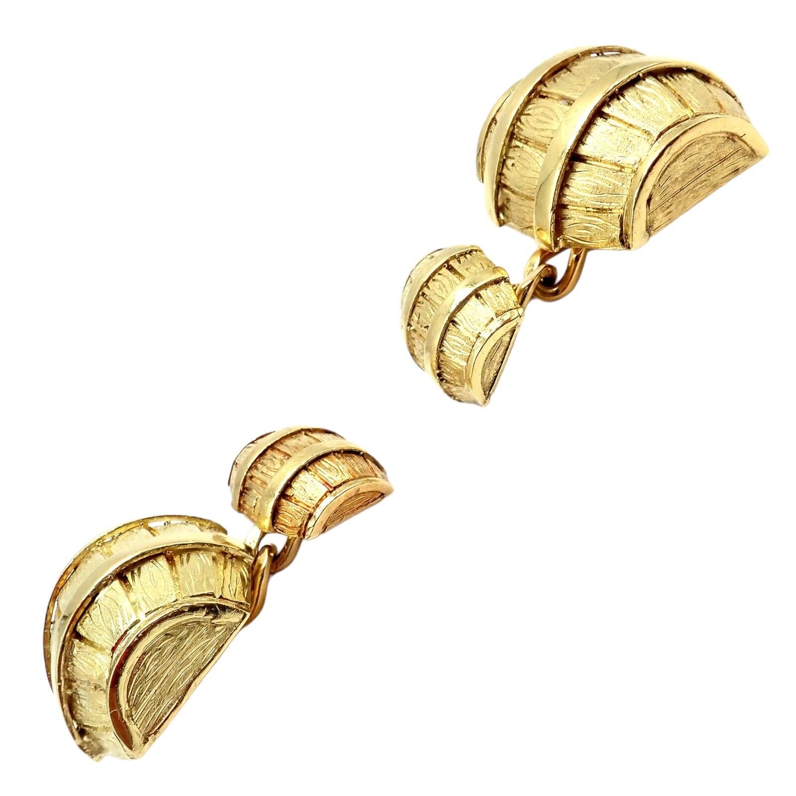 Rare! Vintage Cartier 18k Yellow Gold Barrel Cufflinks 1970's | Fortrove