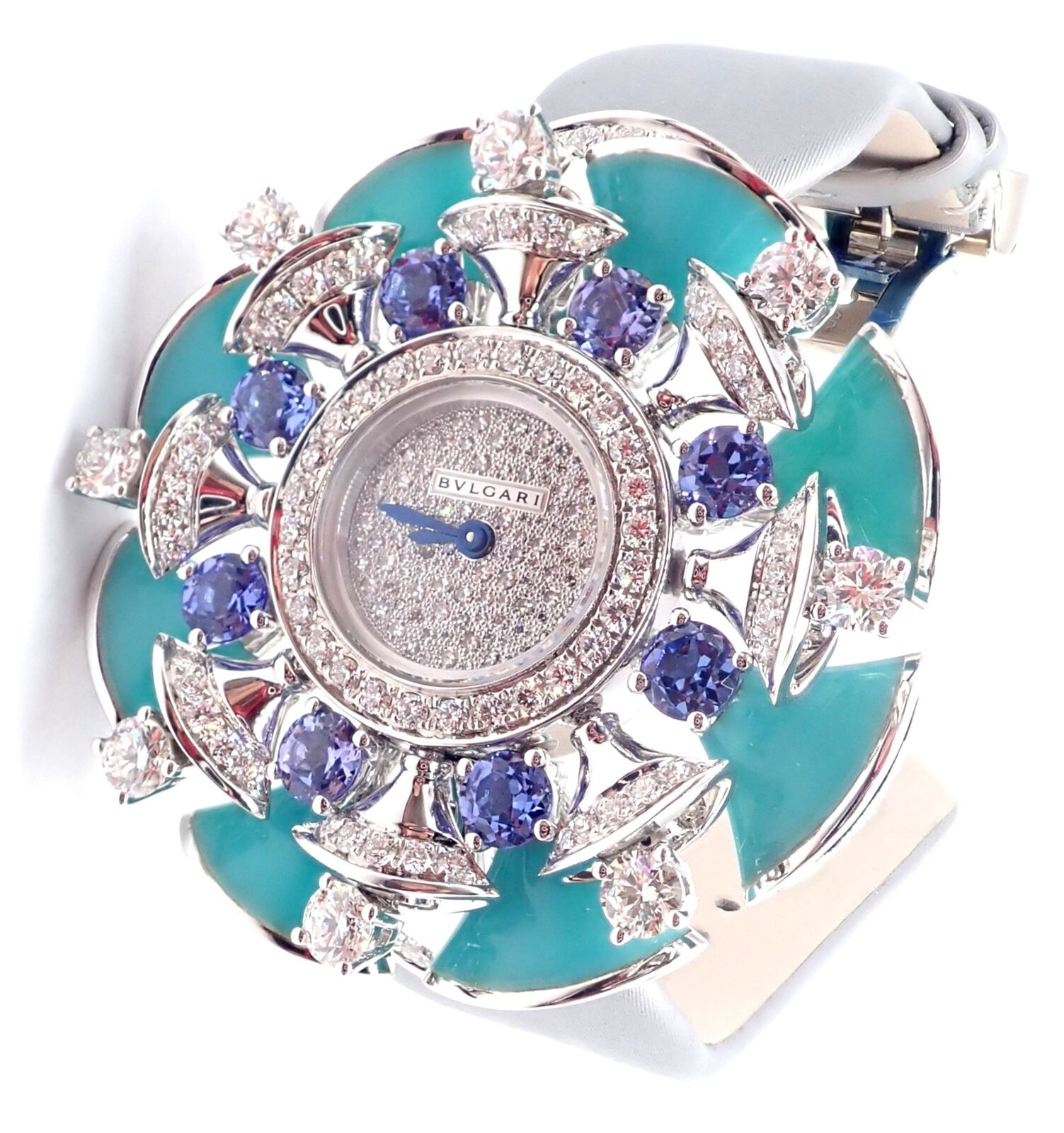 Bulgari Jewelry & Watches:Watches, Parts & Accessories:Watches:Wristwatches Authentic! Bulgari Divas Dream 18k White Gold Diamond Turquoise Tanzanite Watch