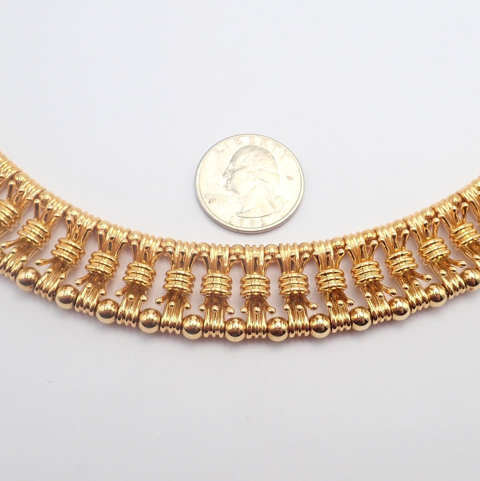 Authentic Tiffany & Co Schlumberger 18k Yellow Gold Fancy Bowtie Collar Necklace | Fortrove