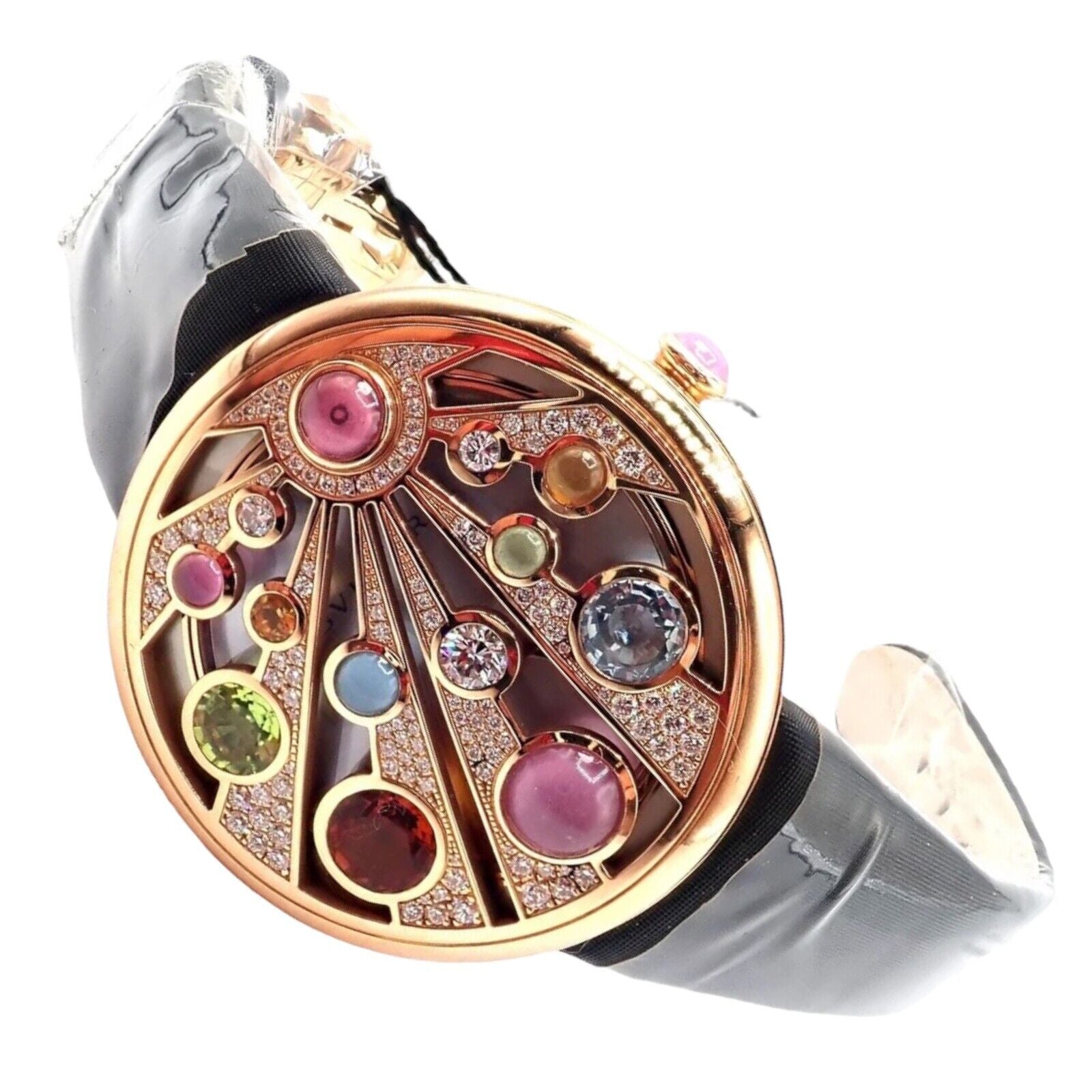 Bulgari Mediterranian Eden 18k Rose Gold Diamond Color Stone MOP Watch Box Paper | Fortrove