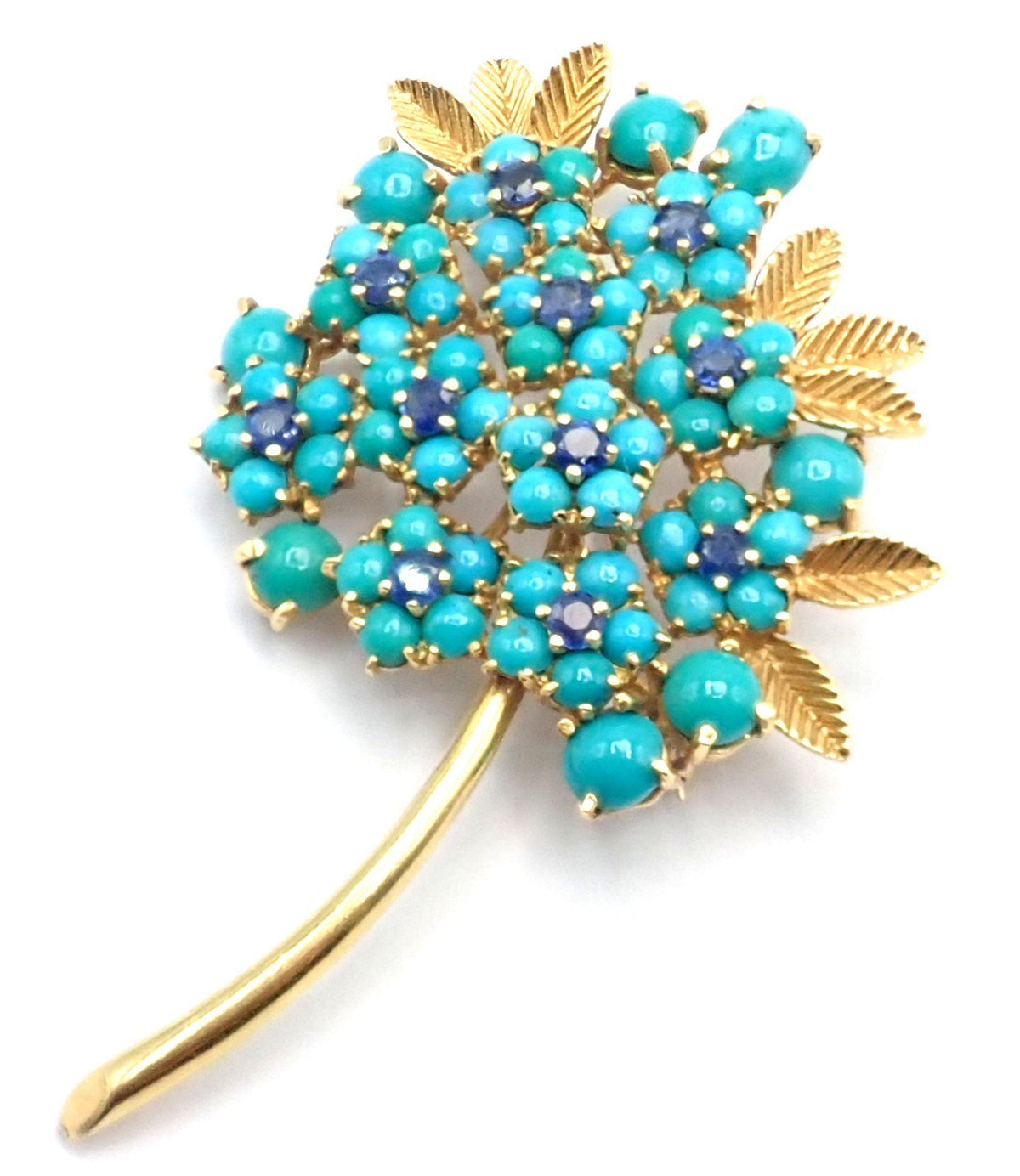 Tiffany & Co. Jewelry & Watches:Fine Jewelry:Brooches & Pins Vintage! Authentic Tiffany & Co 18k Yellow Gold Turquoise Sapphire Pin Brooch