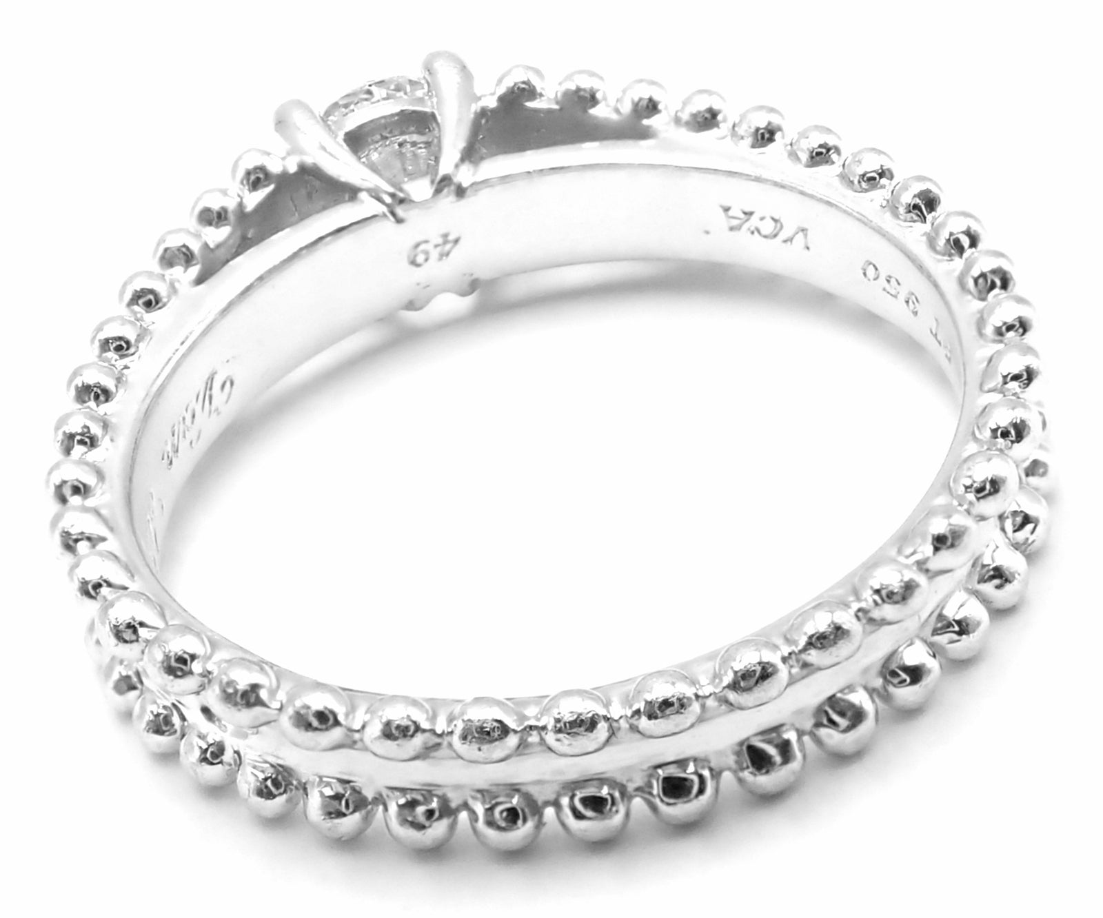 Authentic! Van Cleef & Arpels Estelle Platinum .31ct Diamond Solitaire Ring GIA | Fortrove