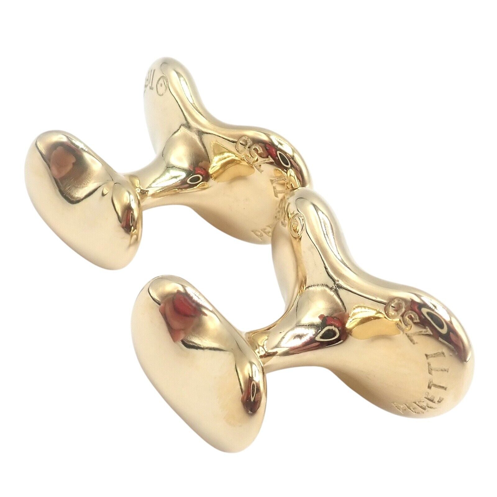 Rare! Vintage Tiffany & Co Peretti 18k Yellow Gold Extra Large Bean Cufflinks | Fortrove