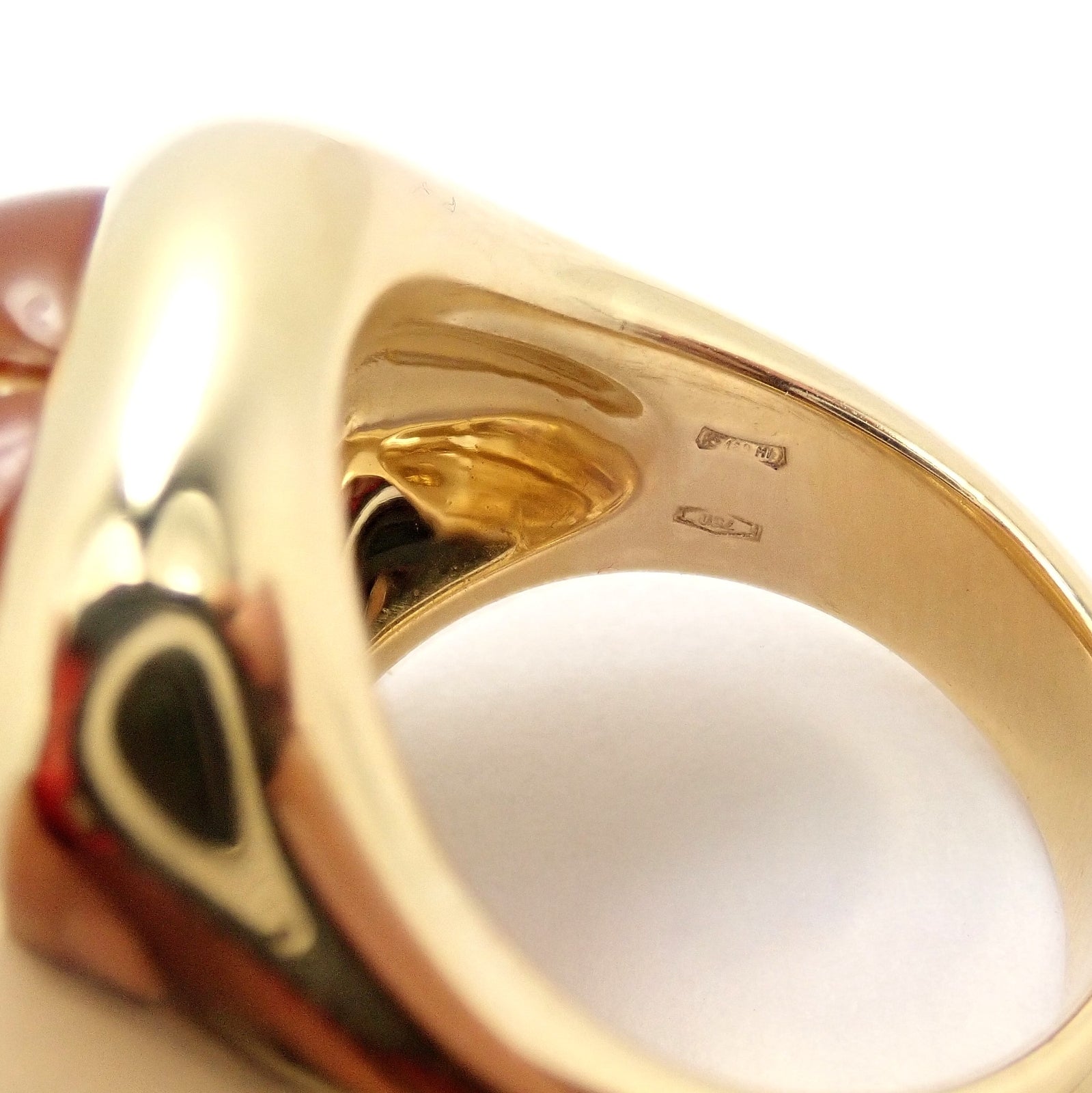 Rare! Authentic Pomellato 18k Yellow Gold Large 4 Citrine Ring Sz 6.5 | Fortrove