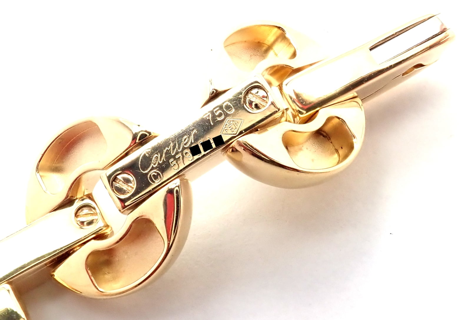 Cartier Jewelry & Watches:Fine Jewelry:Bracelets & Charms Rare! Authentic Cartier Panthere 18k Gold Black Lacquer Spot Link Bracelet Paper