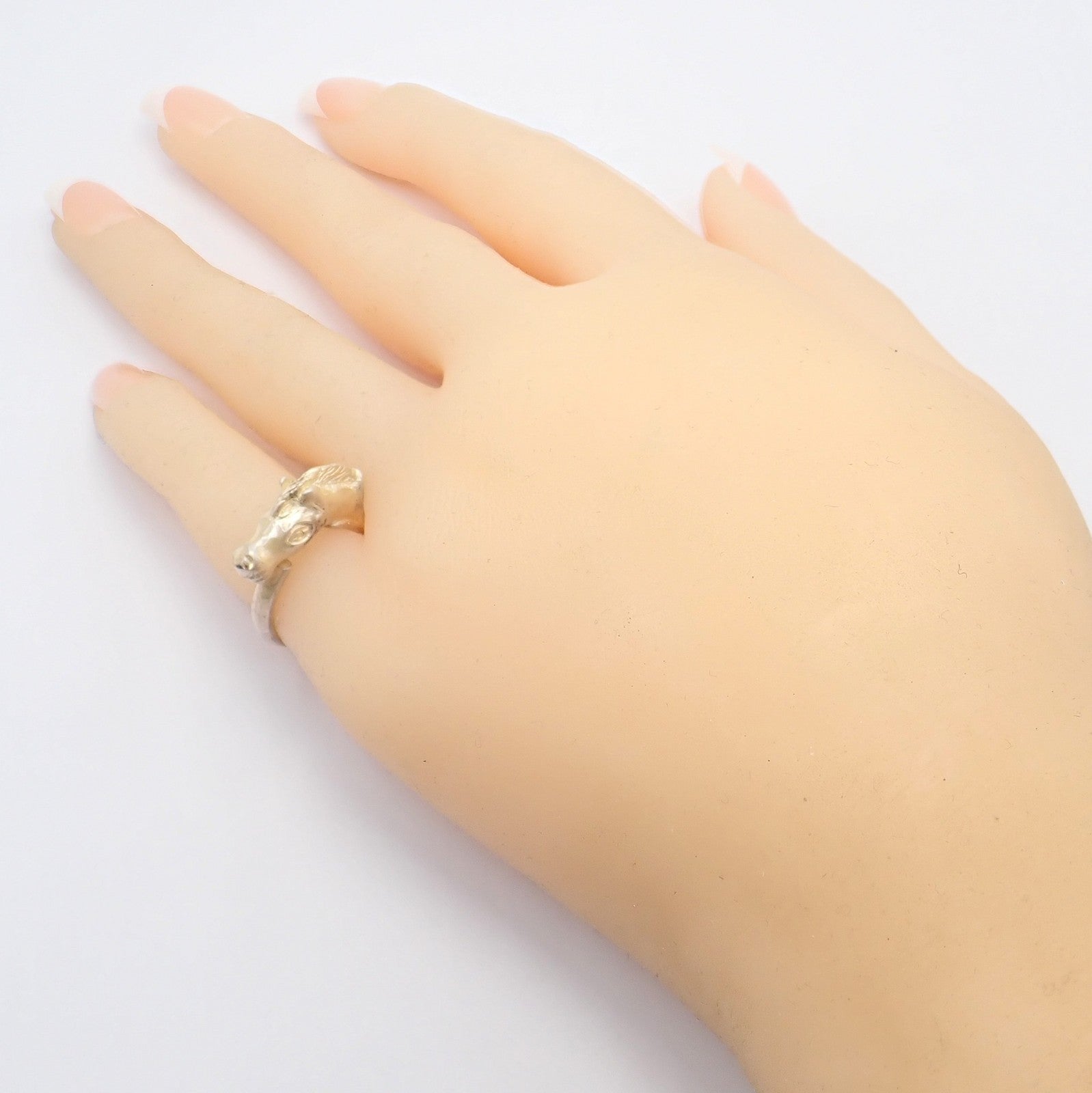 Authentic! Hermes Silver Horse Cheval Band Ring | Fortrove