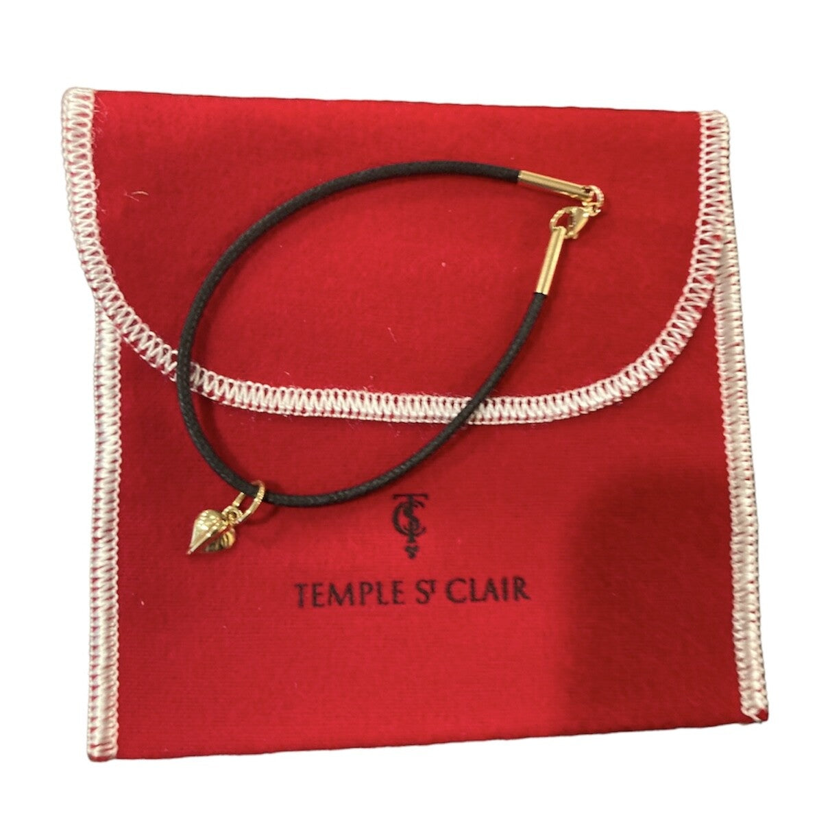 Temple St Clair 18k Tanooki Nature Leaf Charm Cord Bracelet | Fortrove