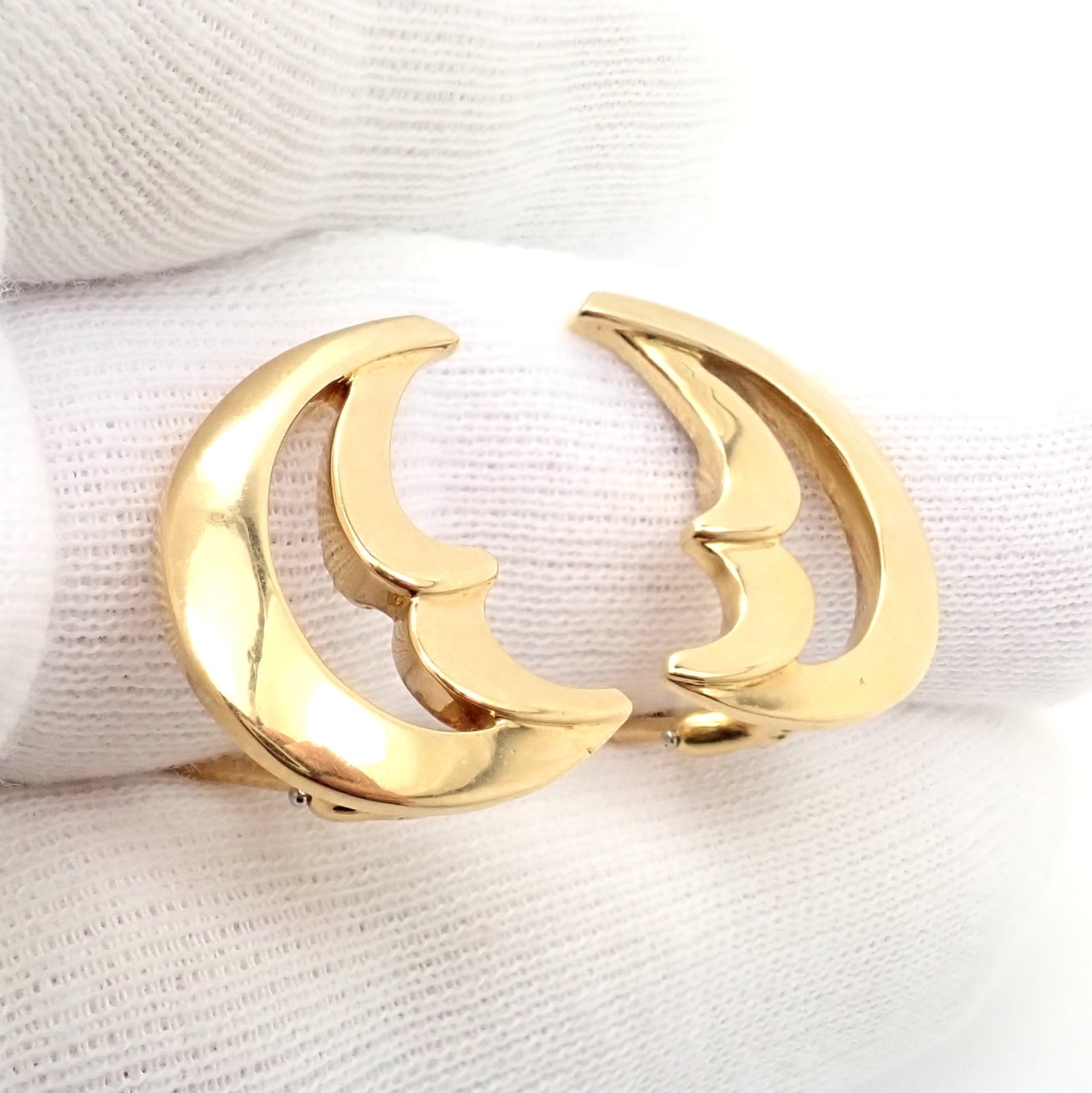 Tiffany & Co. Jewelry & Watches:Fine Jewelry:Earrings Authentic! Tiffany & Co Picasso 18k Yellow Gold Crescent Moon Large Earrings