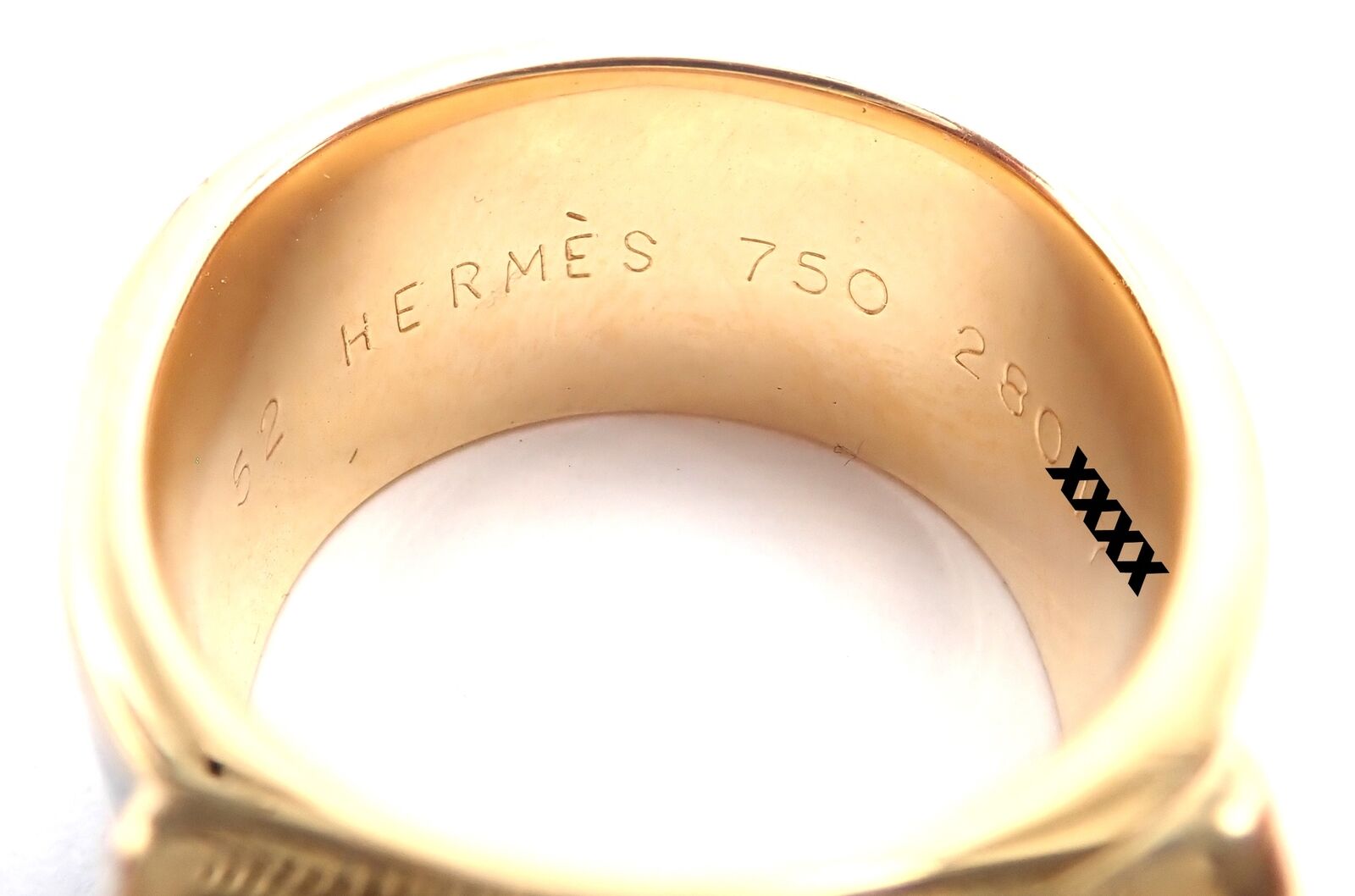 Hermes Jewelry & Watches:Fine Jewelry:Rings Authentic! Hermes Collier de Chien 18K Yellow Gold Blue Enamel Band Ring Size 6