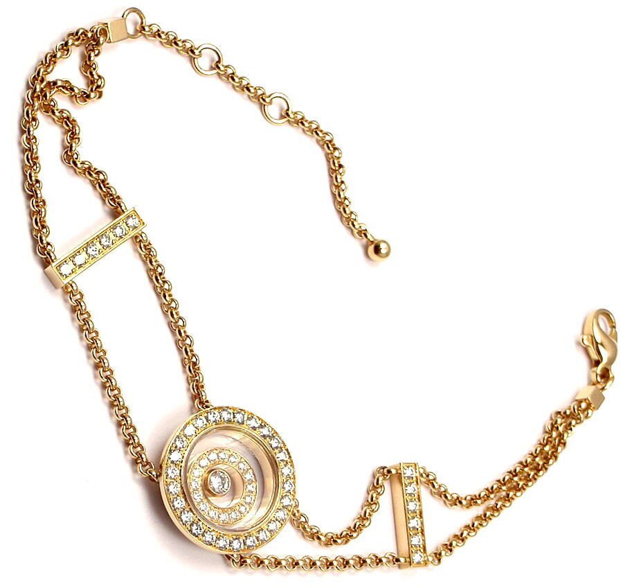 Rare! Authentic Chopard Happy Spirit Diamond Chain Bracelet Retail $13,200 | Fortrove