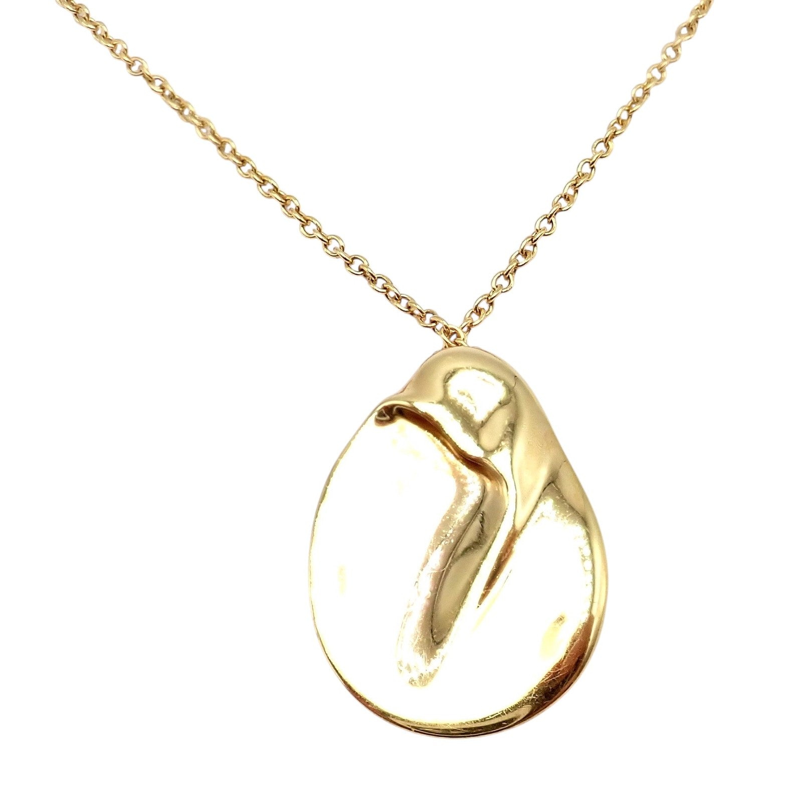 Tiffany & Co Peretti 18k Yellow Gold Madonna Medium Pendant Chain Necklace | Fortrove