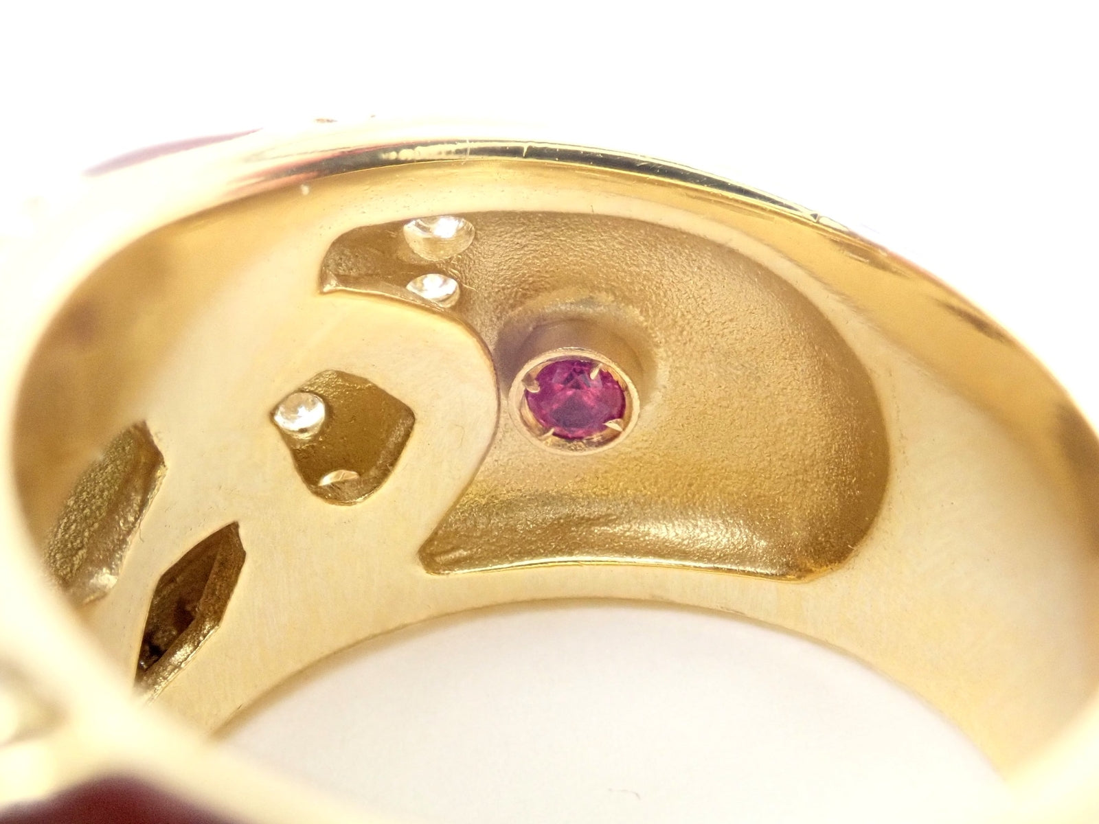 Authentic! Roberto Coin Giraffe 18k Yellow Gold Enamel Diamond Ring | Fortrove