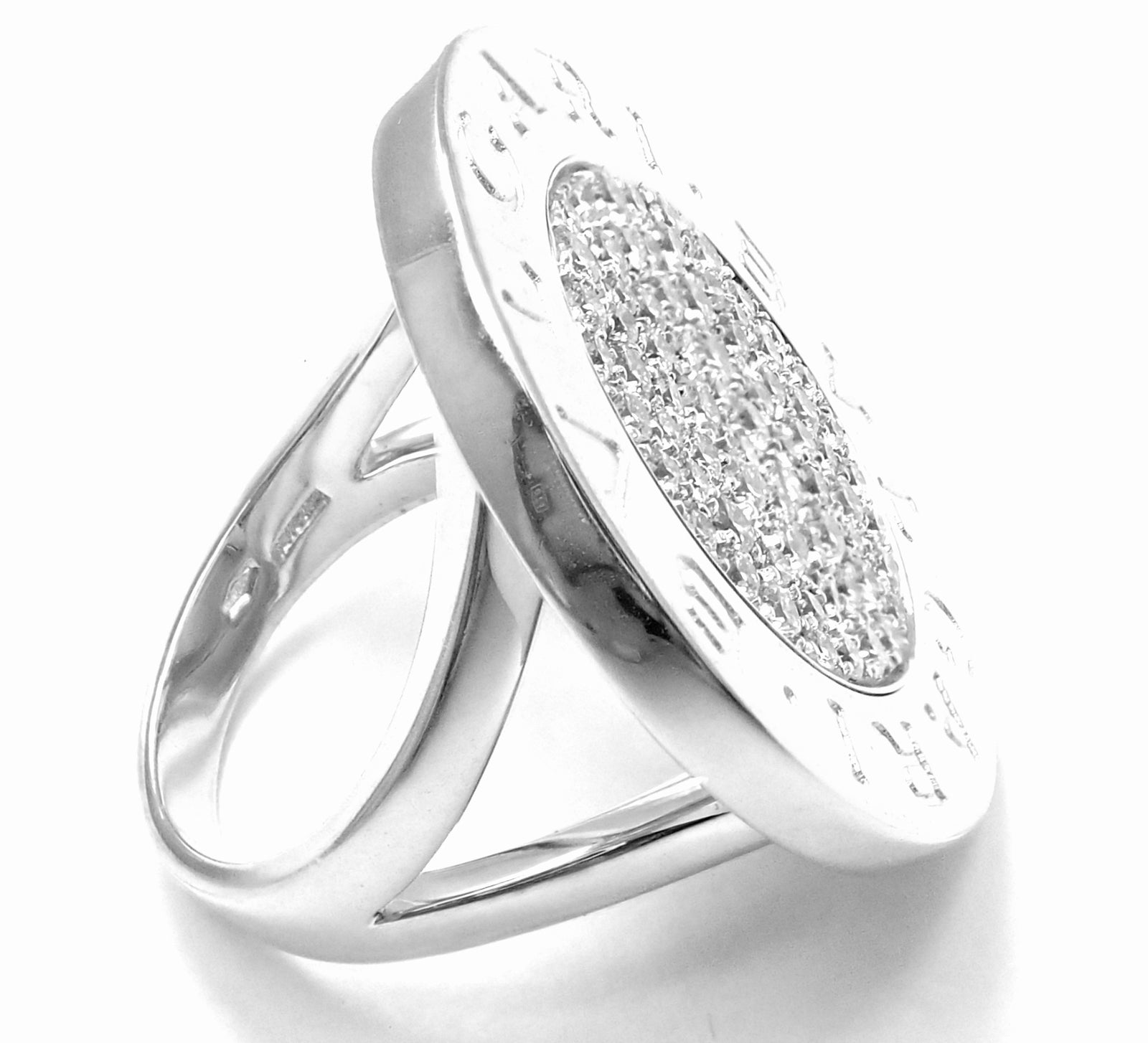Rare! Authentic Bvlgari Bulgari 18k White Gold Diamond Ring | Fortrove
