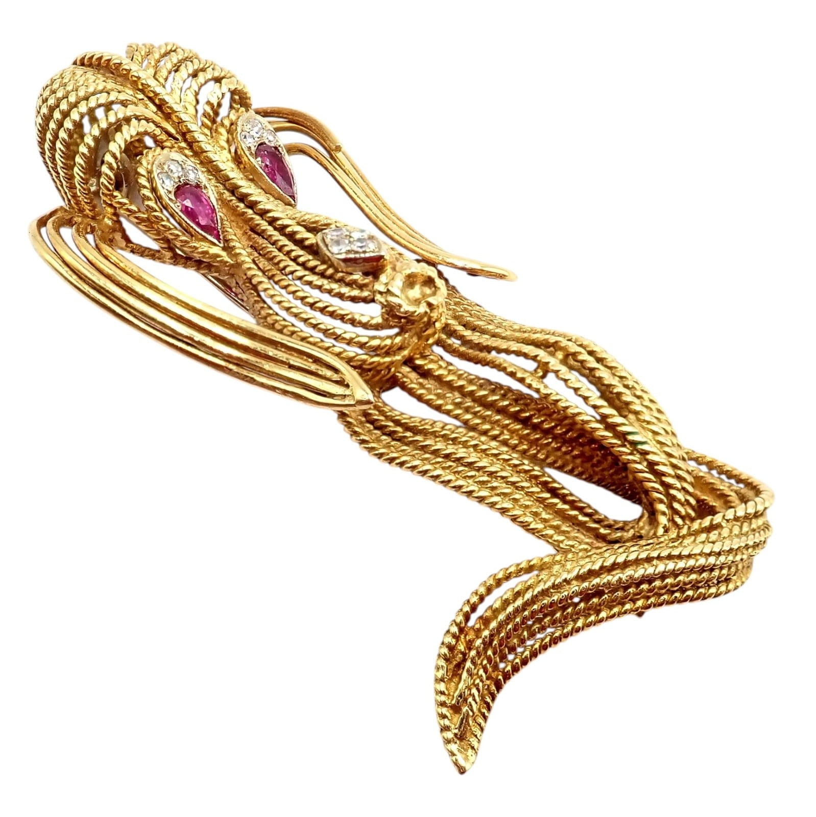 H. Stern Jewelry & Watches:Fine Jewelry:Brooches & Pins Vintage! H. Stern 18k Yellow Gold Diamond Ruby Basset Hound Dog Pin Brooch