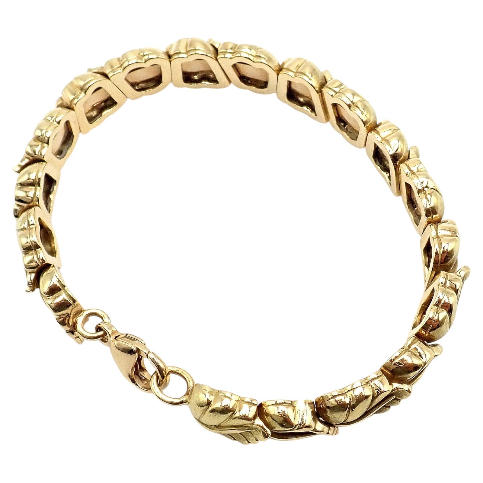 Vintage! Authentic Tiffany & Co Leaf 18k Yellow Gold Link Bracelet 2002 | Fortrove