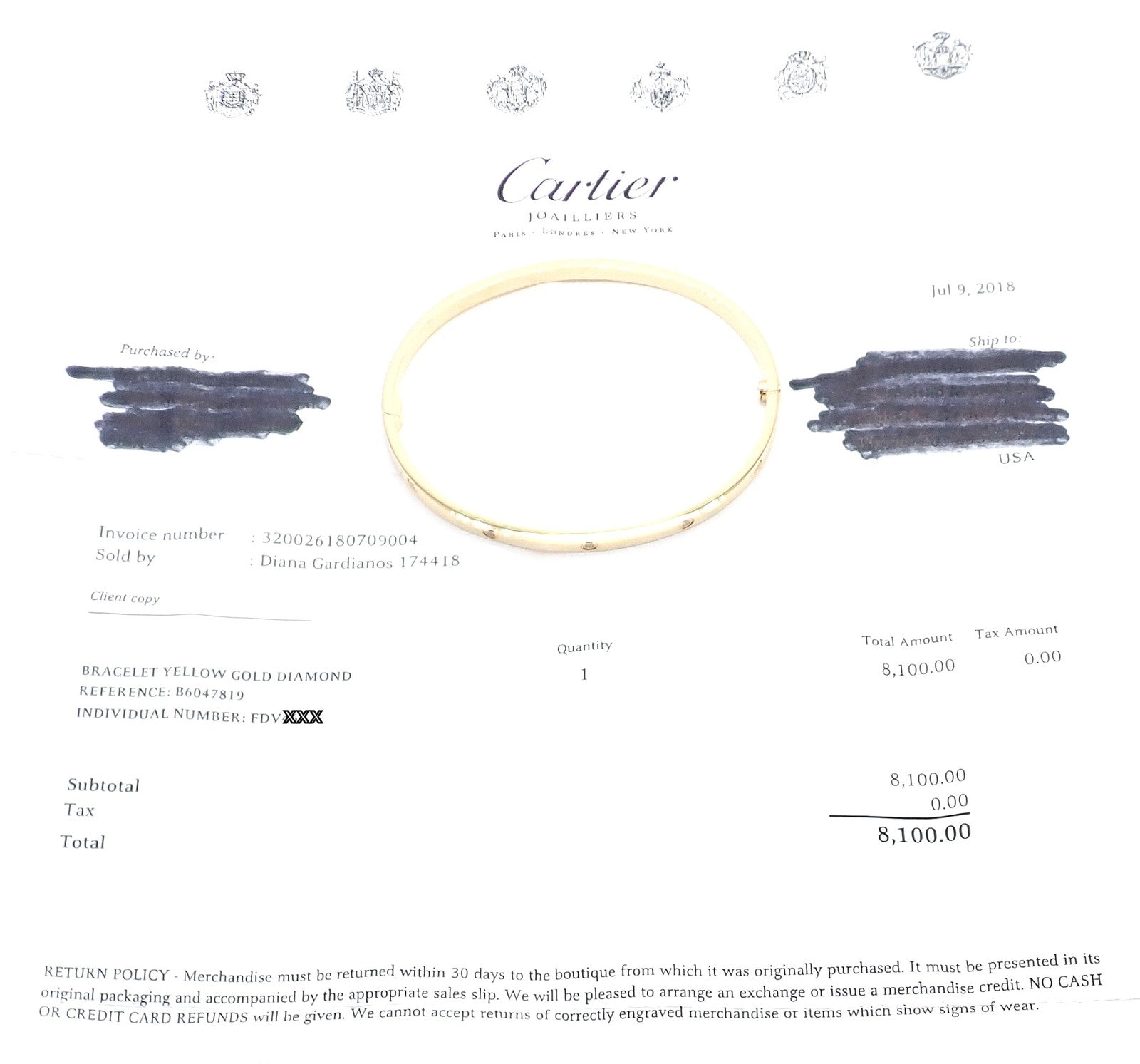 Cartier Jewelry & Watches:Fine Jewelry:Bracelets & Charms Cartier Love 18k Yellow Gold 10 Diamond Small Model Bangle Bracelet Sz 19 Cert.