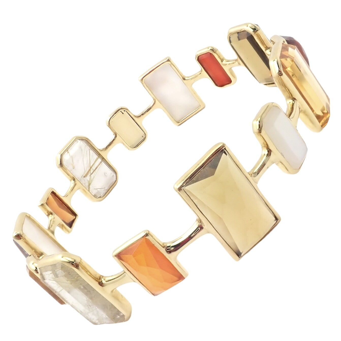 Rare! Ippolita 18k Yellow Gold Large Quartz Newport Rock Candy Bracelet | Fortrove