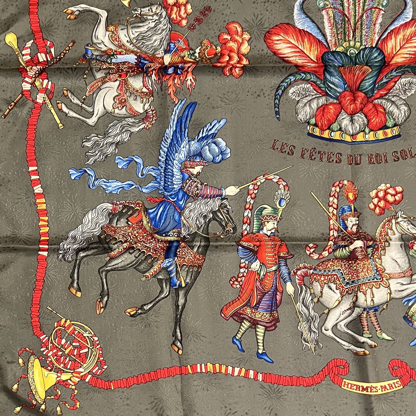 Hermes Clothing, Shoes & Accessories:Women:Women's Accessories:Scarves & Wraps AUTHENTIC! Hermes Les Fetes du Roi Soleil Silk Scarf