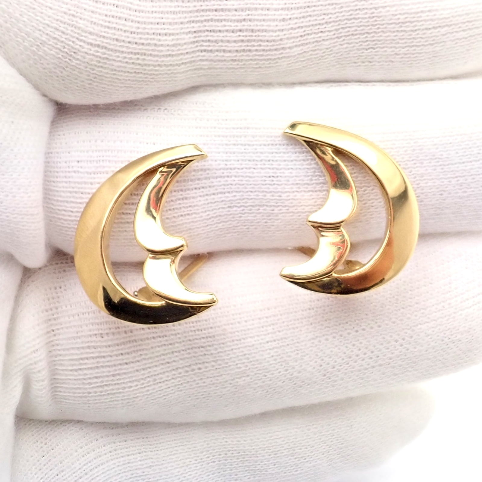 Tiffany & Co. Jewelry & Watches:Fine Jewelry:Earrings Authentic! Tiffany & Co Picasso 18k Yellow Gold Crescent Moon Large Earrings