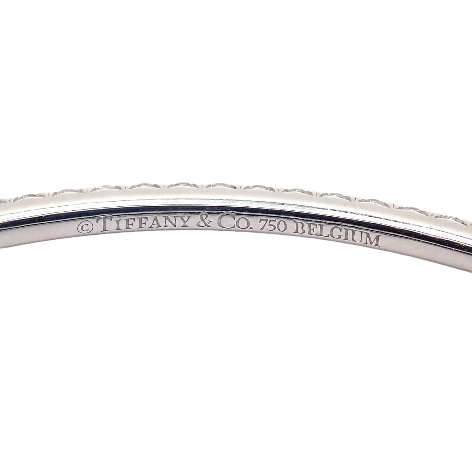 Tiffany & Co. Jewelry & Watches:Fine Jewelry:Bracelets & Charms Authentic! Tiffany & Co Metro 18k White Gold Full Diamond Bangle Bracelet