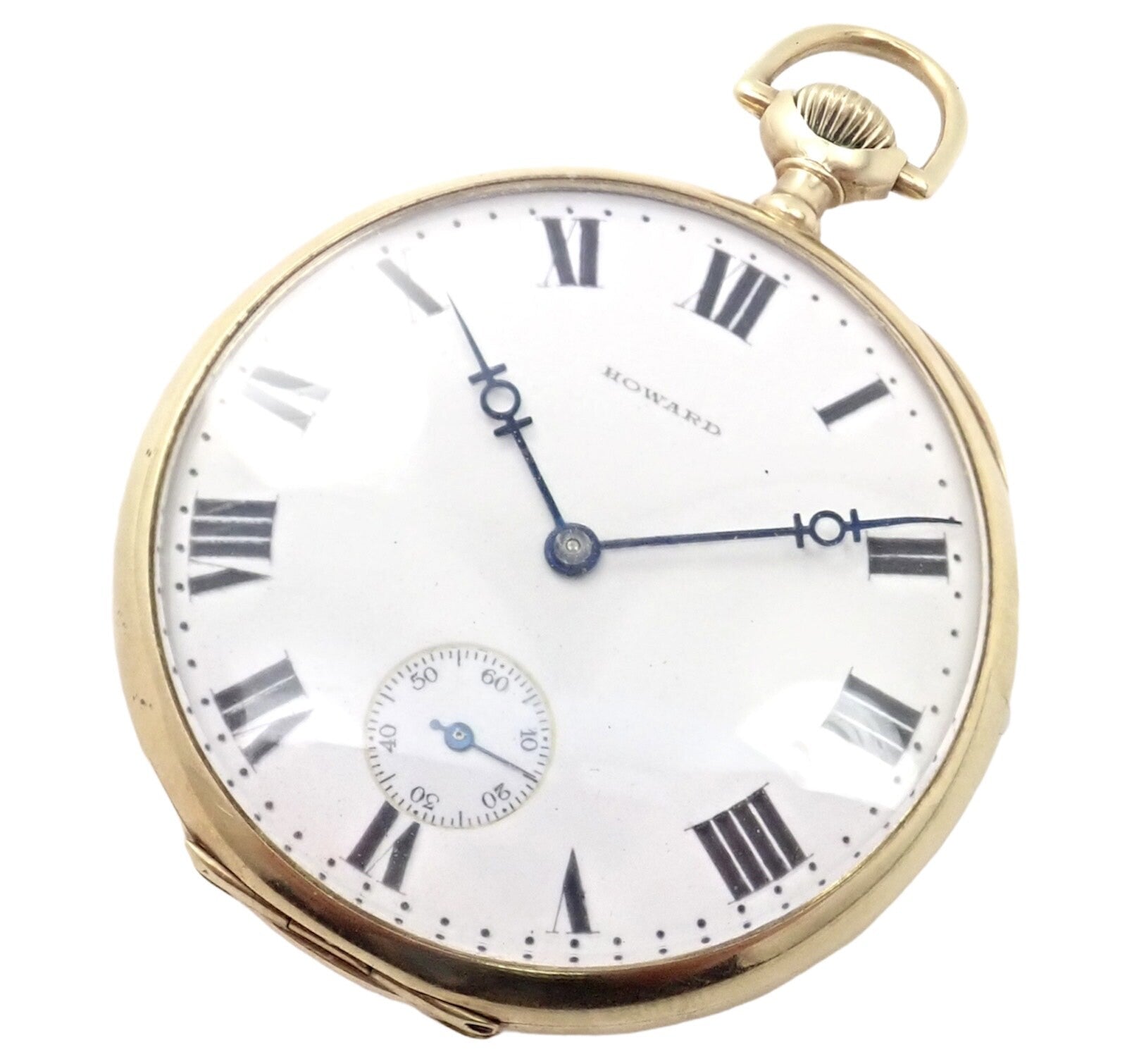 Vintage Howard 14k Yellow Gold 46mm 17j Pocket Watch c. 1920's | Fortrove