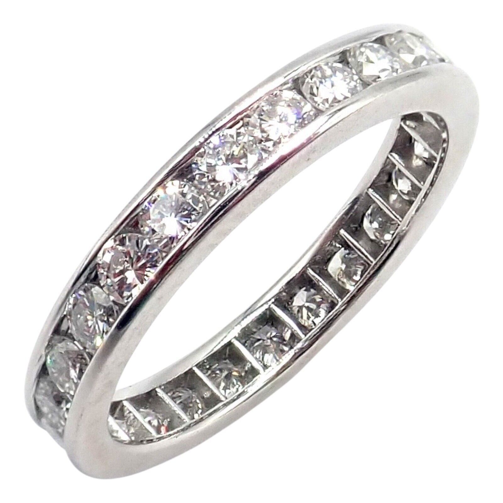 Tiffany & Co. Jewelry & Watches:Vintage & Antique Jewelry:Rings Tiffany & Co Platinum 0.80ct Diamond Full Circle Eternity 3mm Band Ring sz 4.5