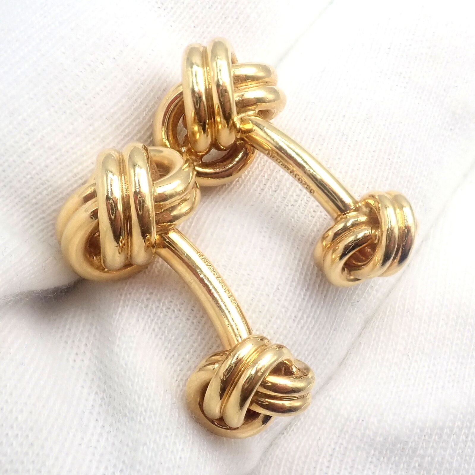 Rare! Vintage Tiffany & Co 18k Yellow Gold Classic Love Knot Cufflinks | Fortrove