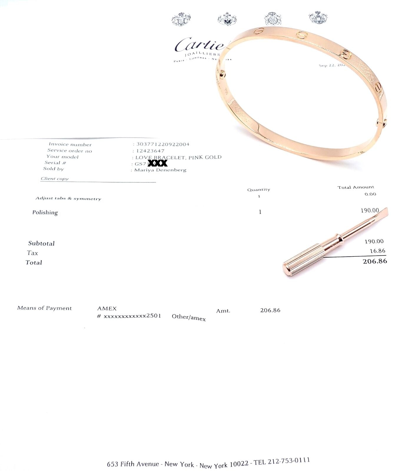 Authentic! Cartier 18k Rose Gold Love Bangle Bracelet Size 21 Paper | Fortrove