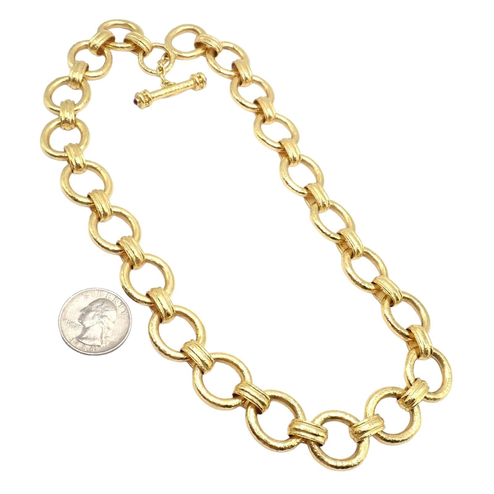 Elizabeth Locke Jewelry & Watches:Fine Jewelry:Necklaces & Pendants Authentic! Elizabeth Locke 19k Yellow Gold Ruby 21" Toggle Link Necklace