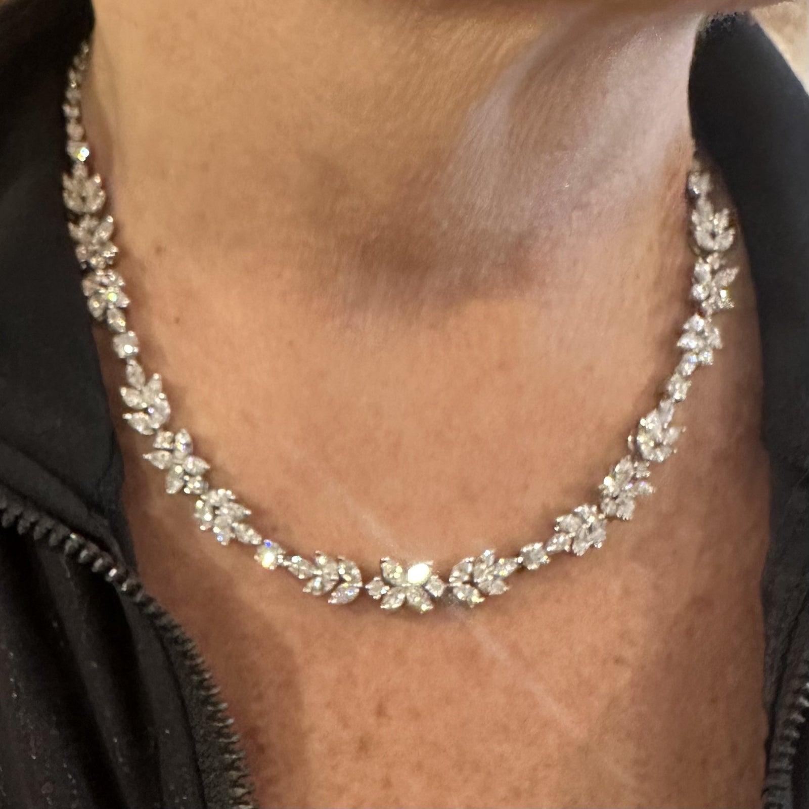 Tiffany & Co. Jewelry & Watches:Fine Jewelry:Necklaces & Pendants Tiffany & Co Victoria Platinum 15.92ct Diamond Mixed Cluster Necklace Paper