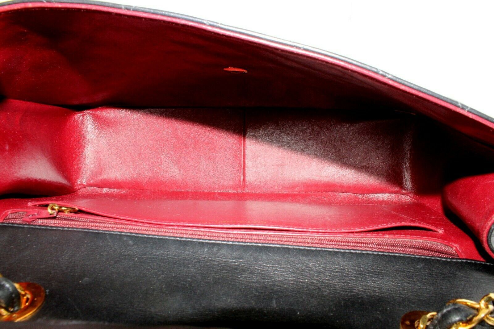 1995 Chanel Jumbo XL Maxi Black Quilted Lambskin Single Flap Handbag Purse | Fortrove