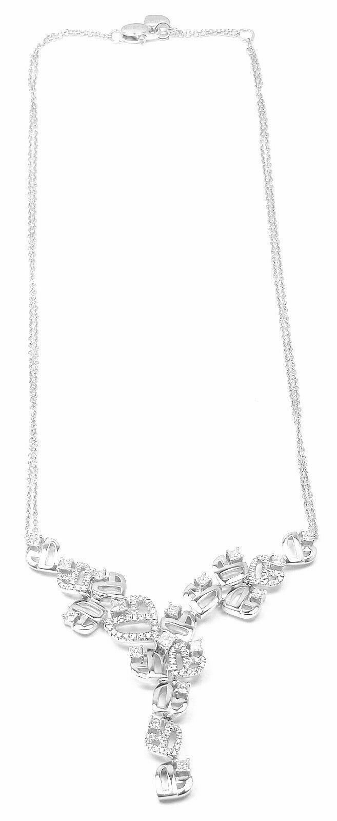Authentic Damiani 18k White Gold Diamond Drop Necklace | Fortrove