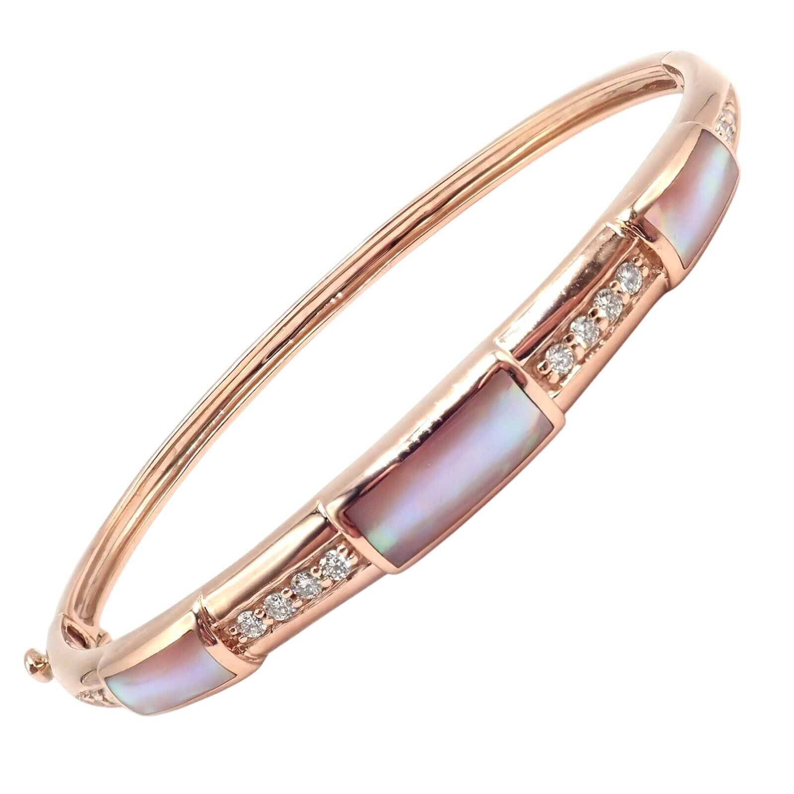 Kabana Jewelry & Watches:Fine Jewelry:Bracelets & Charms Authentic! Kabana 14k Rose Gold Diamond Mother of Pearl Bangle Bracelet