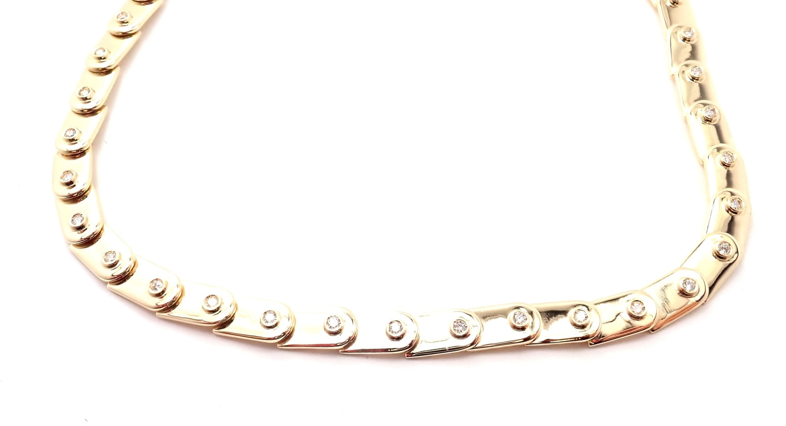 Rare! Authentic Gucci 18k Yellow Gold Diamond Tennis Necklace | Fortrove