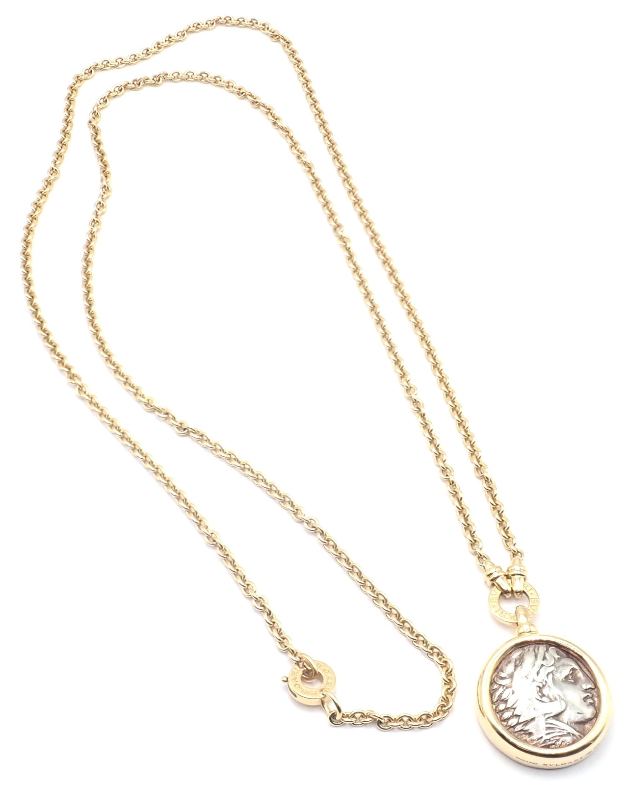 Bvlgari Jewelry & Watches:Fine Jewelry:Necklaces & Pendants Rare! Bvlgari Bulgari 18k Yellow Gold Antique Coin Monete 38" Long Link Necklace