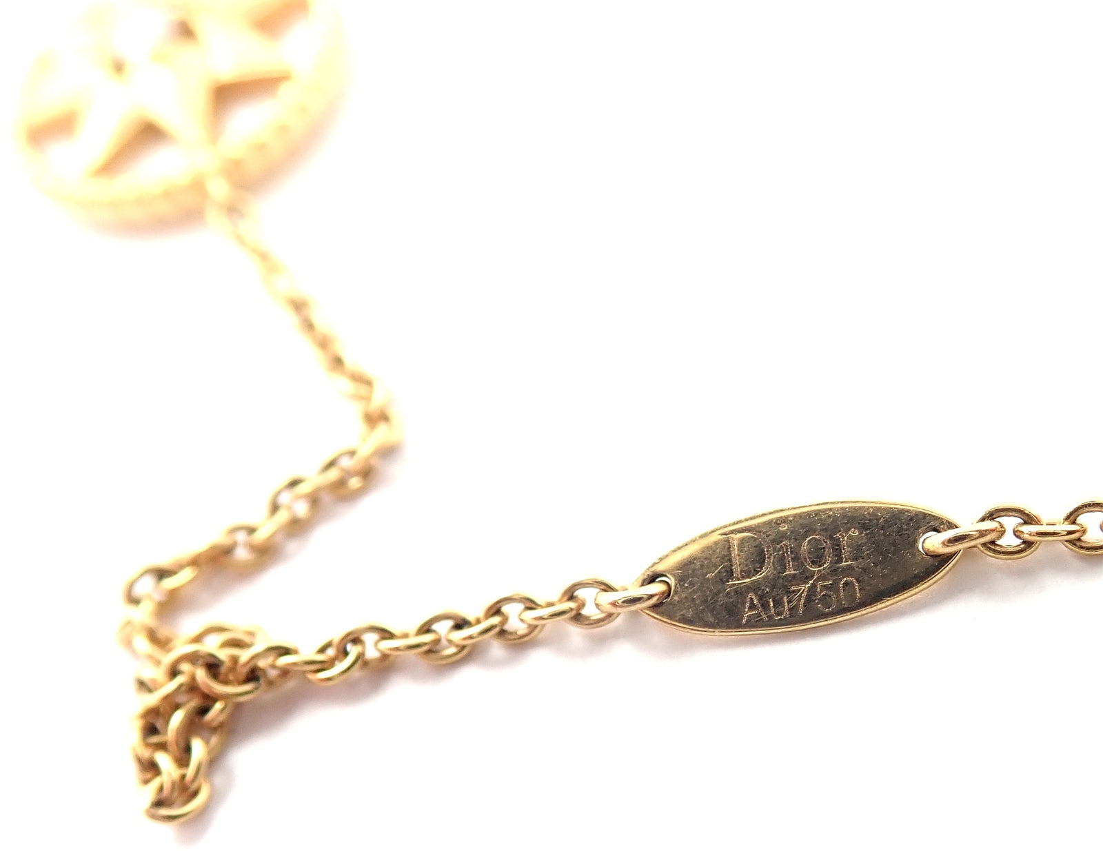 Christian Dior 18k Gold Rose De Vents Mother Of Pearl Diamond 42" Long Necklace | Fortrove