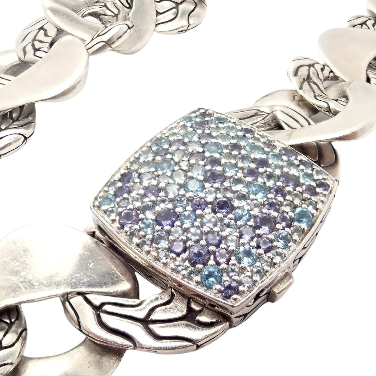 John Hardy Jewelry & Watches:Fine Jewelry:Necklaces & Pendants Authentic! John Hardy Silver Blue Topaz Iolite Kali Lava Large Necklace