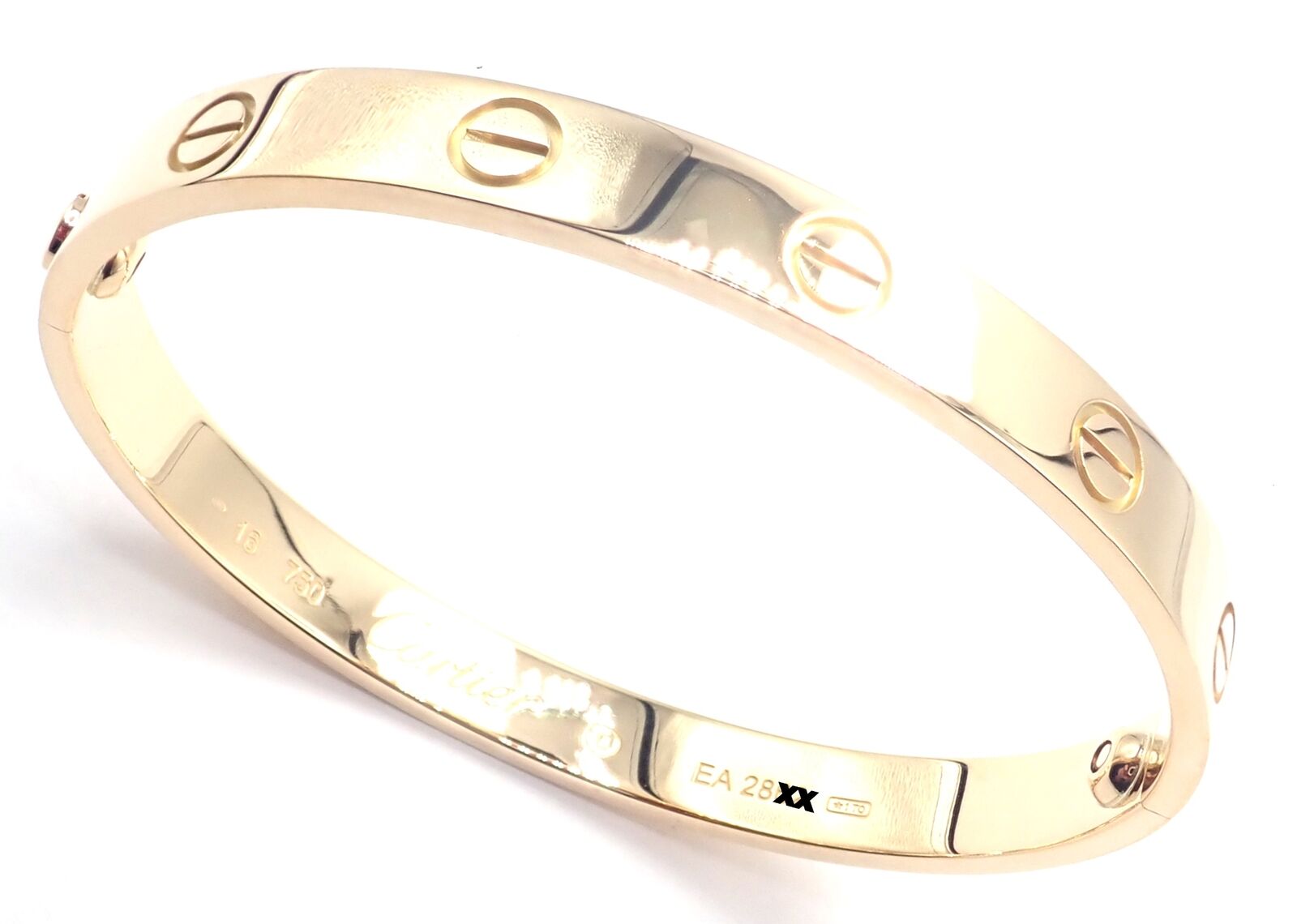 Authentic! Cartier 18k Yellow Gold Love Bangle Bracelet Size 16 Paper | Fortrove