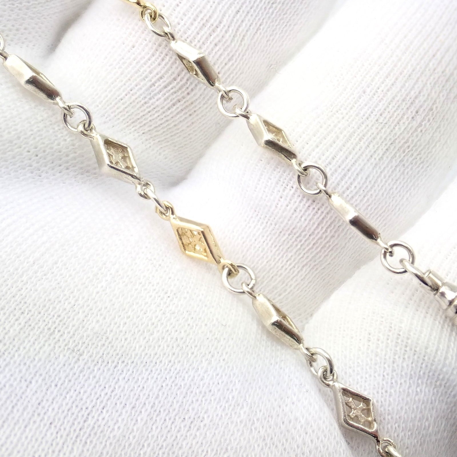 Authentic! Loree Rodkin 18k Yellow Gold + Silver Cross Diamond Necklac