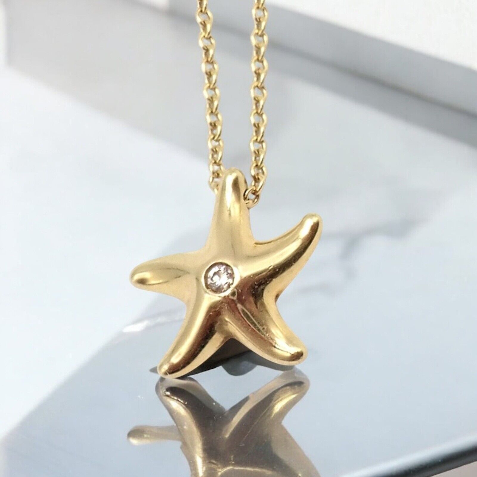 Tiffany & Co. Jewelry & Watches:Fine Jewelry:Necklaces & Pendants Authentic! Tiffany & Co Peretti 18k Yellow Gold Starfish Diamond Necklace