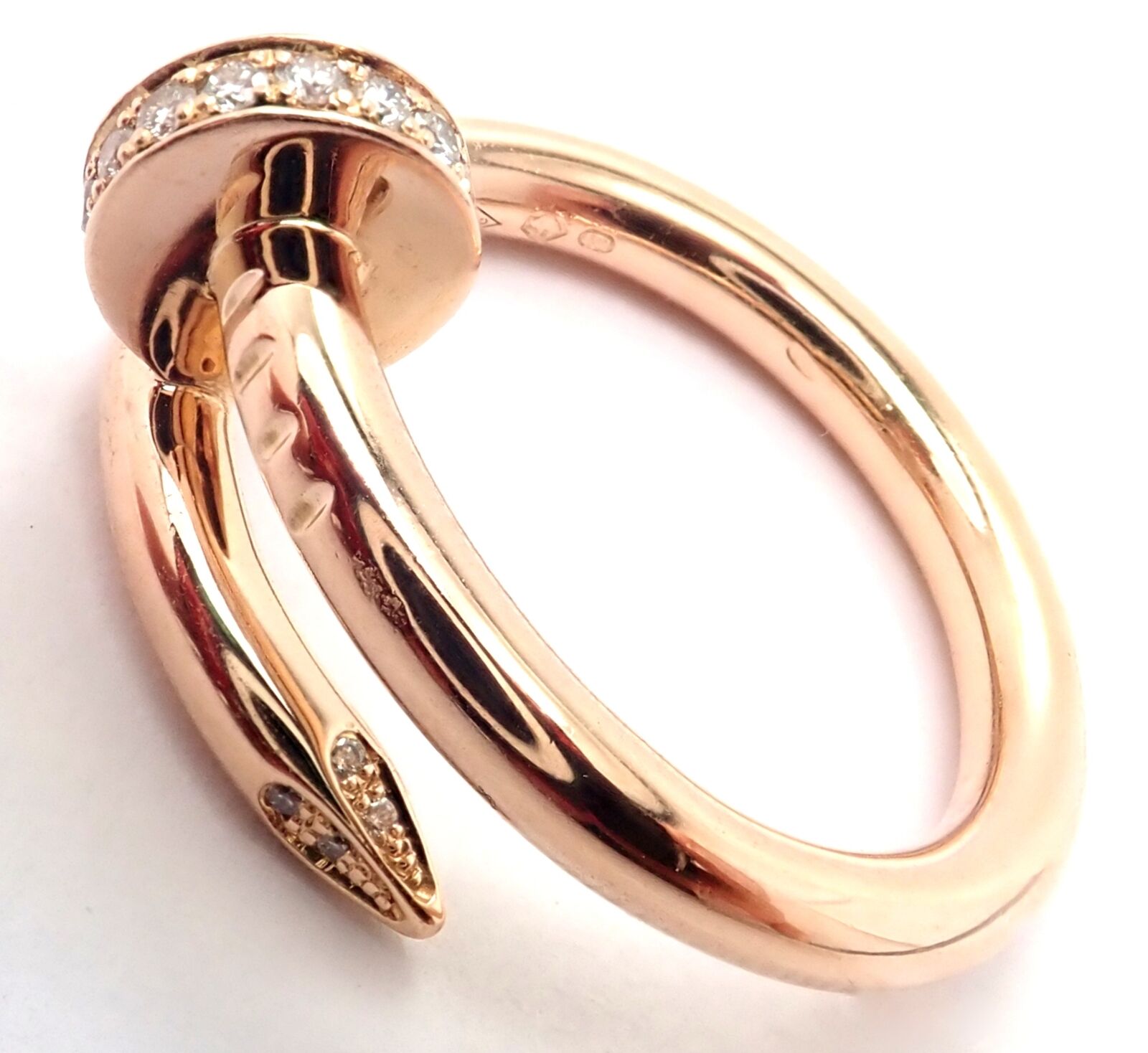 Cartier Jewelry & Watches:Fine Jewelry:Rings Authentic! Cartier Juste Un Clou 18k Rose Gold Diamond Nail Band Ring Size 53