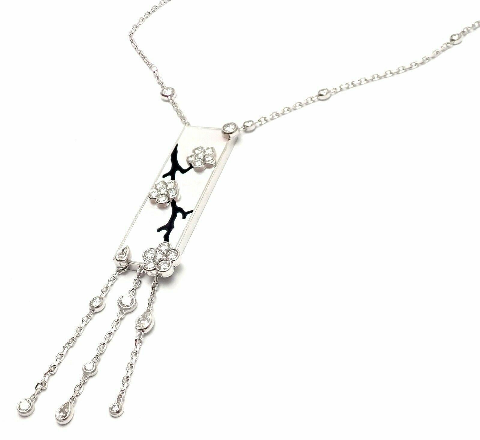 Authentic! Van Cleef & Arpels Miroir Des Eaux 18k Gold Diamond MOP Necklace | Fortrove