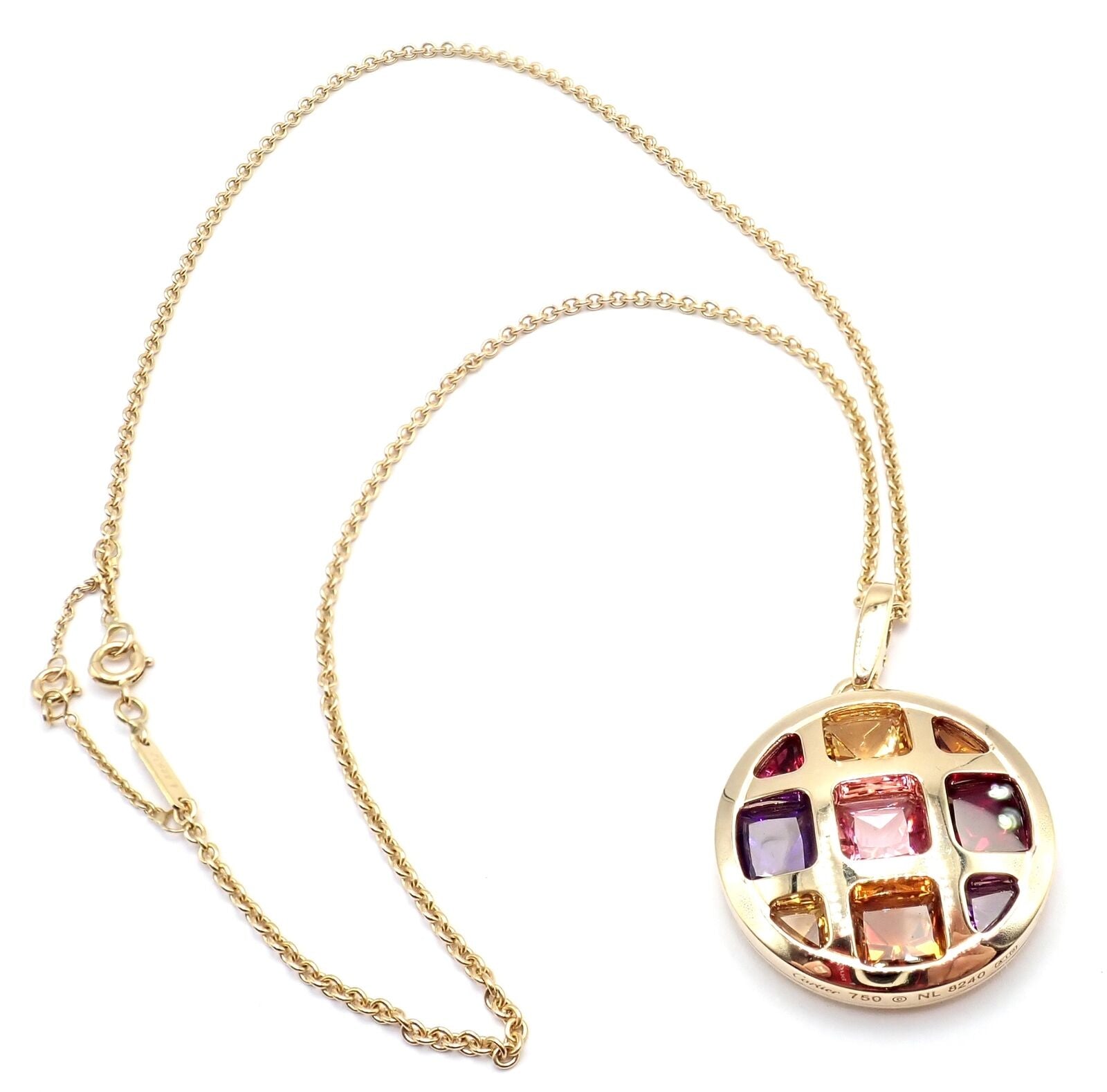 Cartier Jewelry & Watches:Fine Jewelry:Necklaces & Pendants Cartier Pasha 18k Yellow Gold Amethyst Citrine Garnet Tourmaline Necklace Cert.